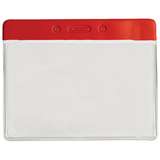 Horizontal Badge Holder with Color Top, Red, 4-1/4" x 3-3/8" Insert Size redirect to product page